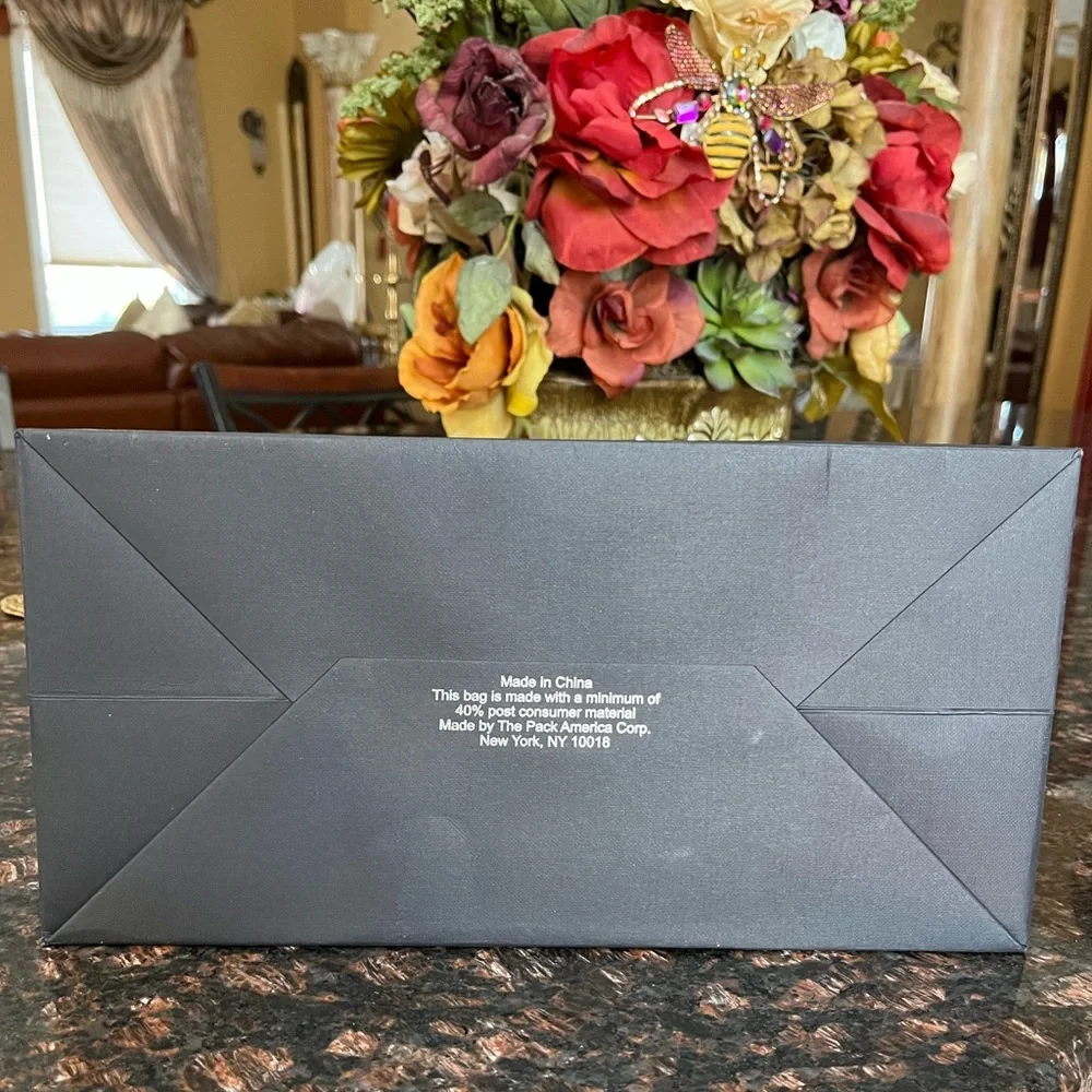 KITH Black Paper Shopper’s Bag With Metallic Silver Block Lettering
